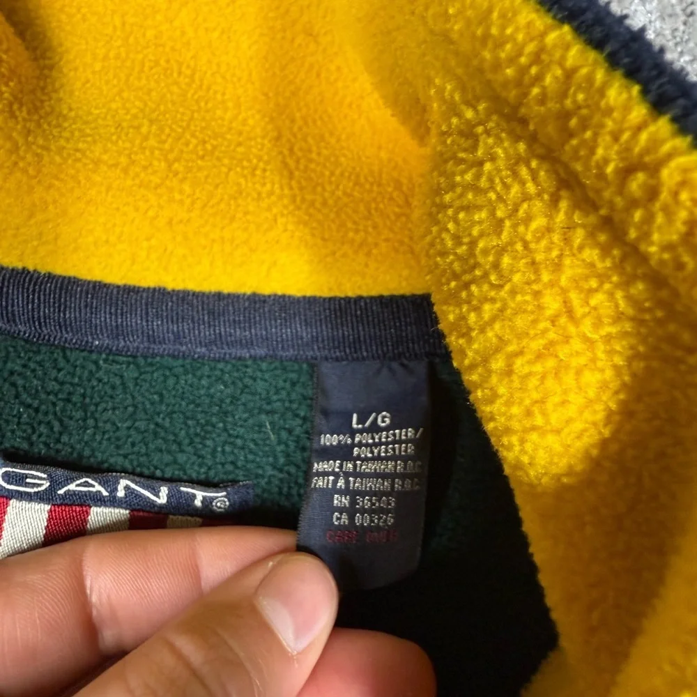 Vintage Gant USA Sport Fleece 1/4 Zip Men Size Large - Picture 2 of 6